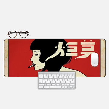 Tokyo Midnight Smoke Desk Mat and Gaming Mouse Pad