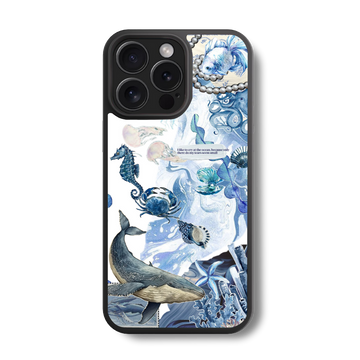 Oceanic Ephemera Collage Glass Case