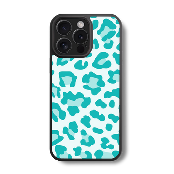 Blue Leopard Print Glass Case