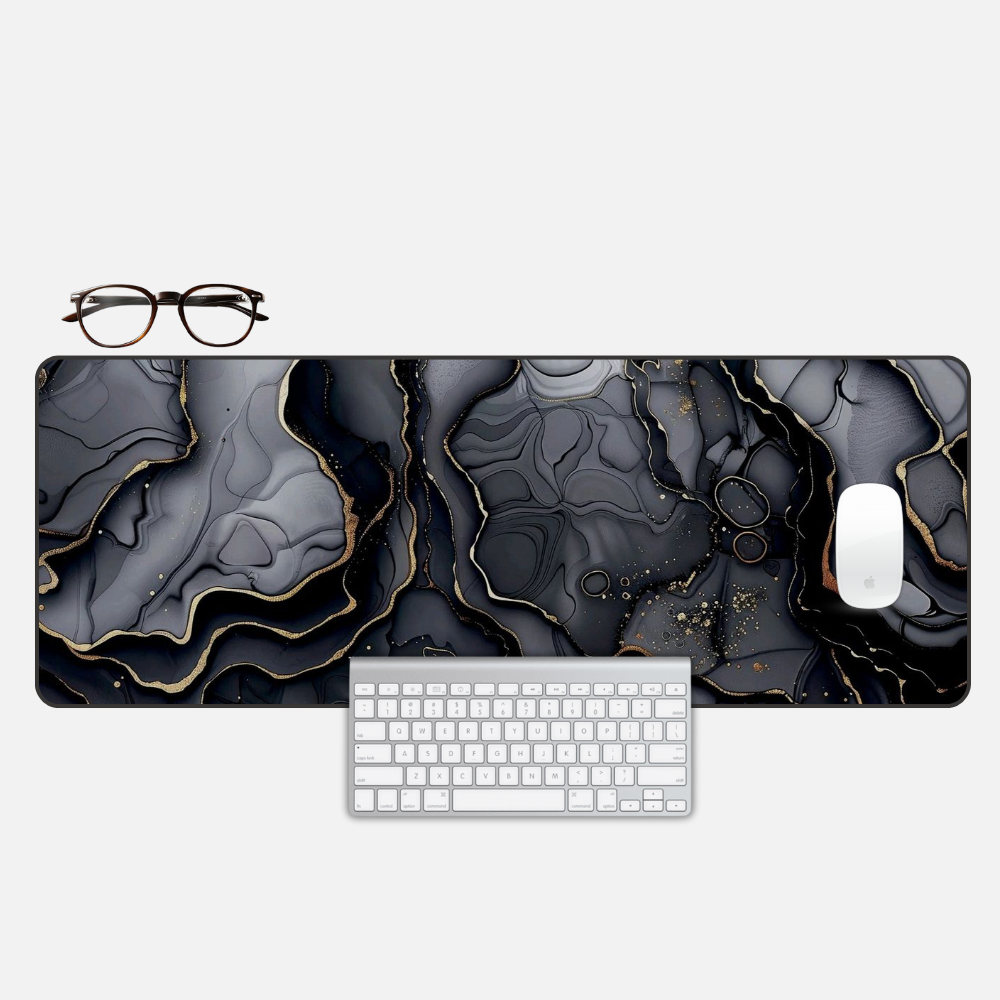 Midnight Gold Desk Mat and Gaming Mouse Pad