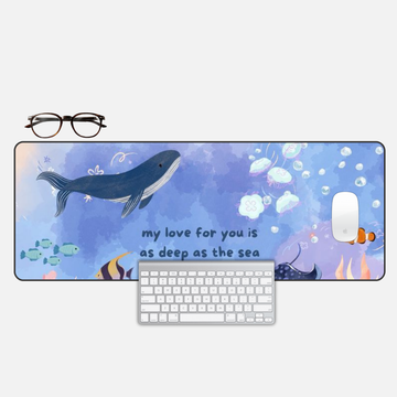 Whale-come to My Desk Mat and Gaming Mouse Pad