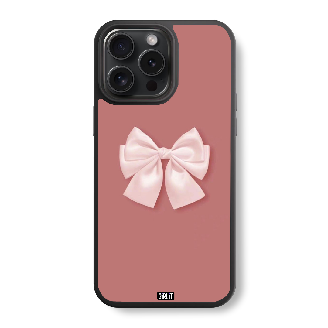 Blush Bow Glass Case