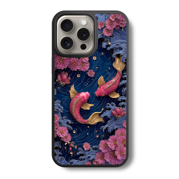 Cherry Blossom Koi Glass Case