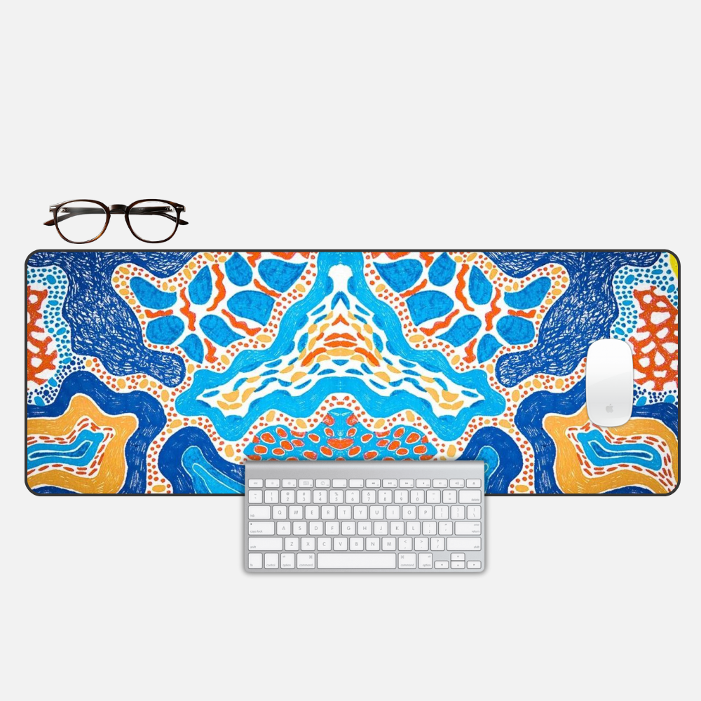 Coral Tesserae Desk Mat and Gaming Mouse Pad