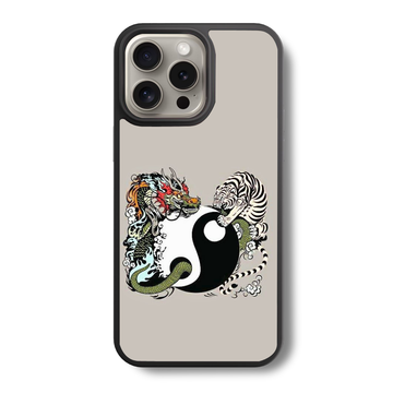 Dragon Tiger Harmony Glass Case