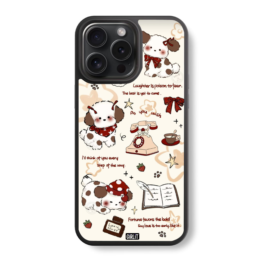 Dreamy Doodle Pups Glass Case