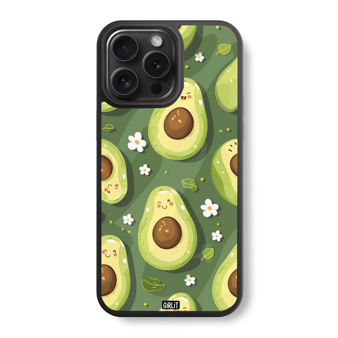 Avocado Smiles Glass Case