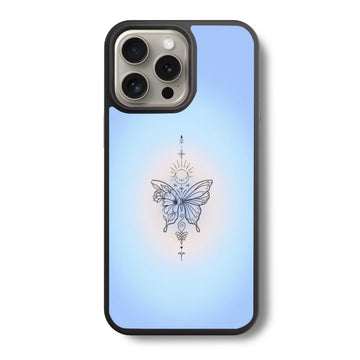 Asthetic Butterfully Blue Glass Case