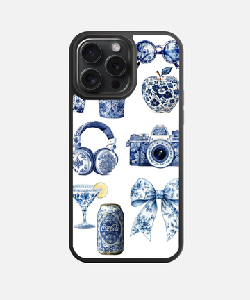 Blue Muse Collage Glass Case