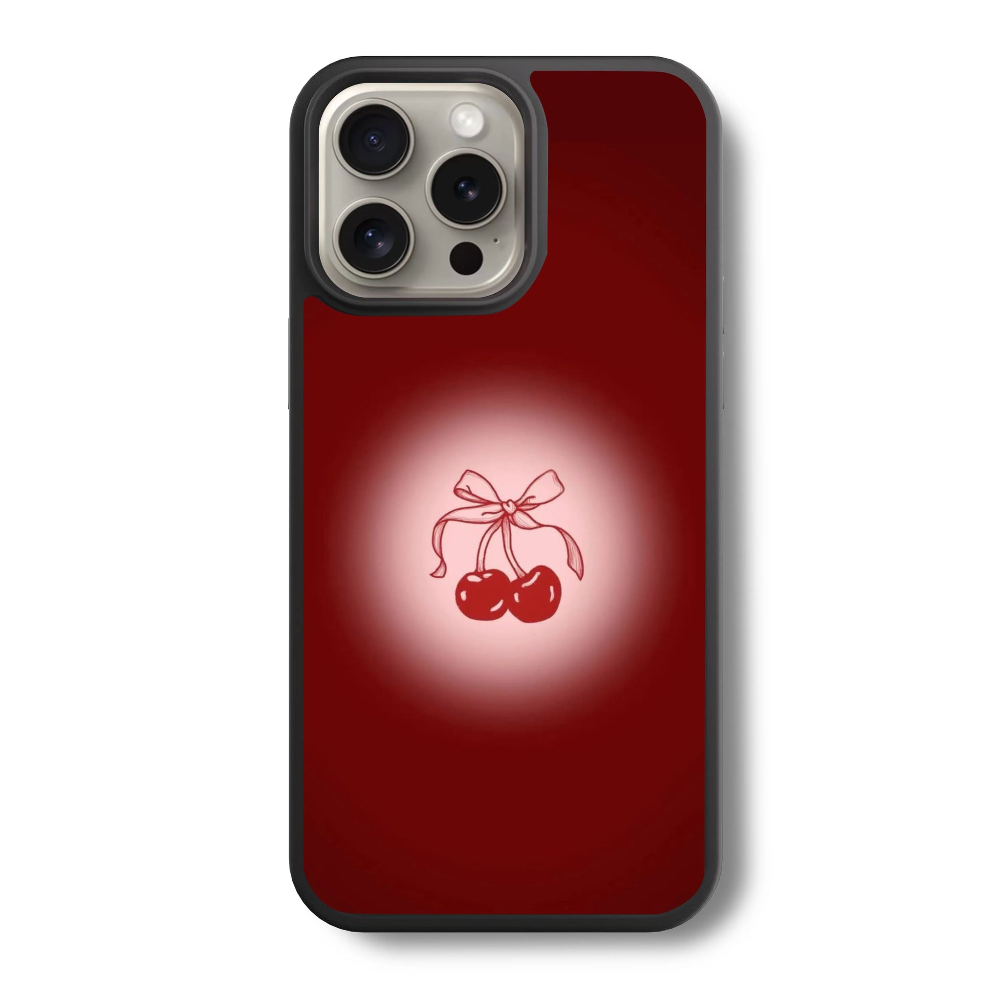 Asthetic Red Cherry Glass Case