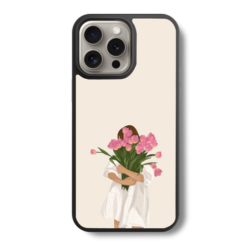 The Girl & Her Tulips Glass Case