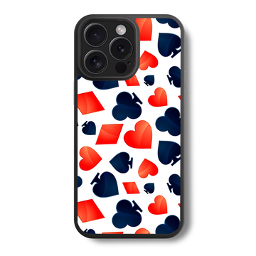 Card Suits Pattern Glass Case