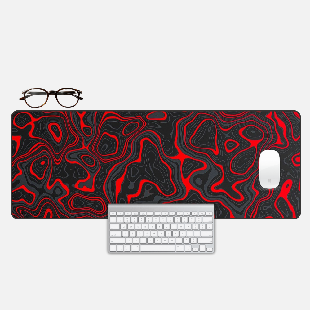 Damascus Red Desk Mat and Gaming Mouse Pad