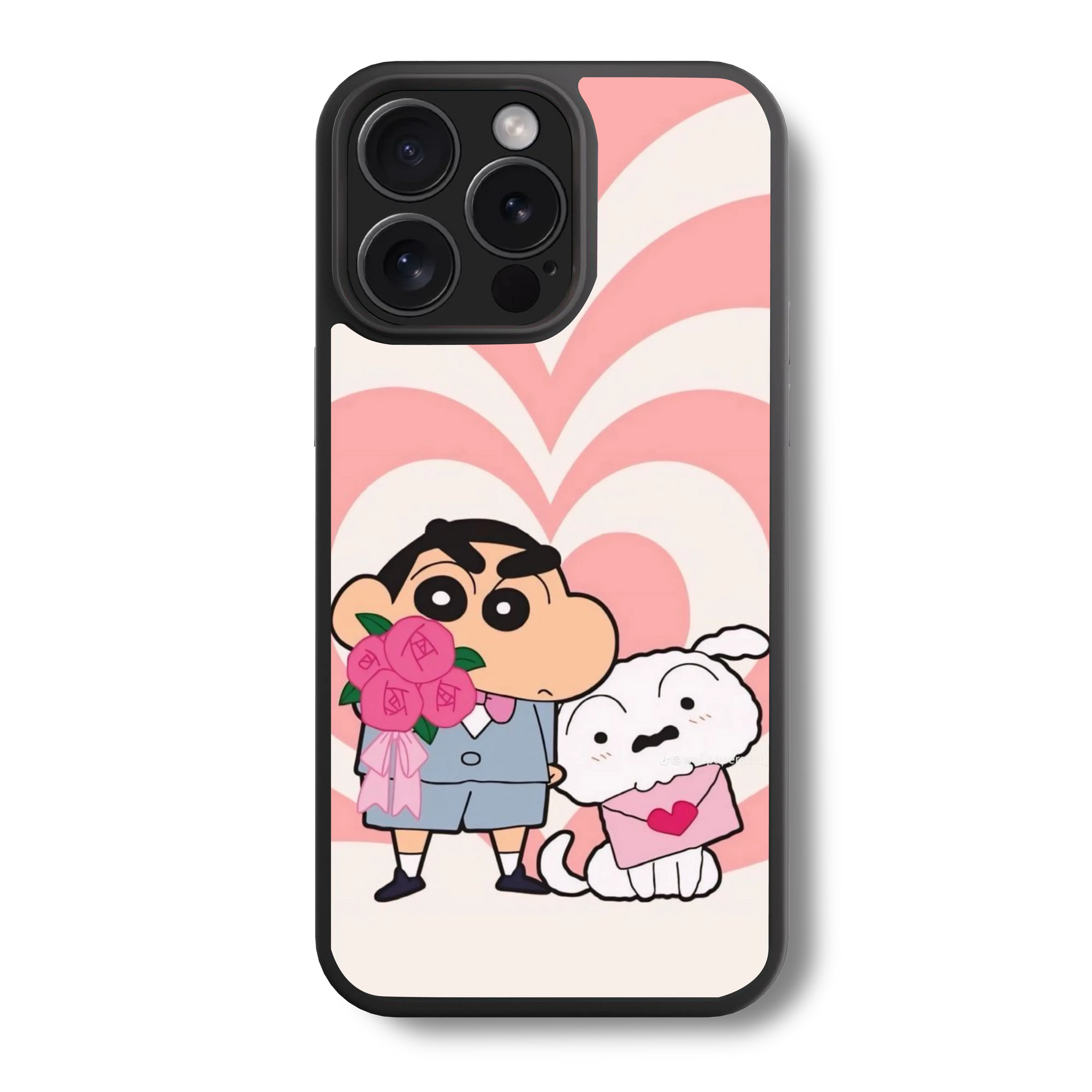 Shinchan With Hearts Glass Case