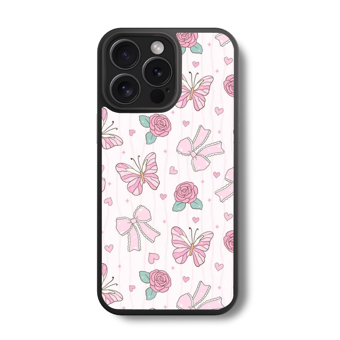 Rose Garden Ribbons Glass Case