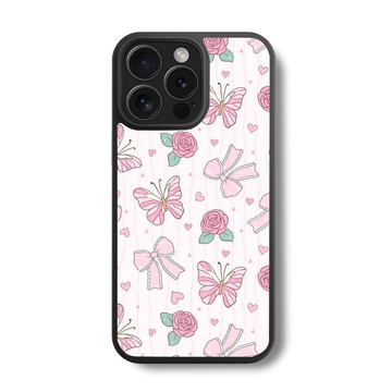 Rose Garden Ribbons Glass Case