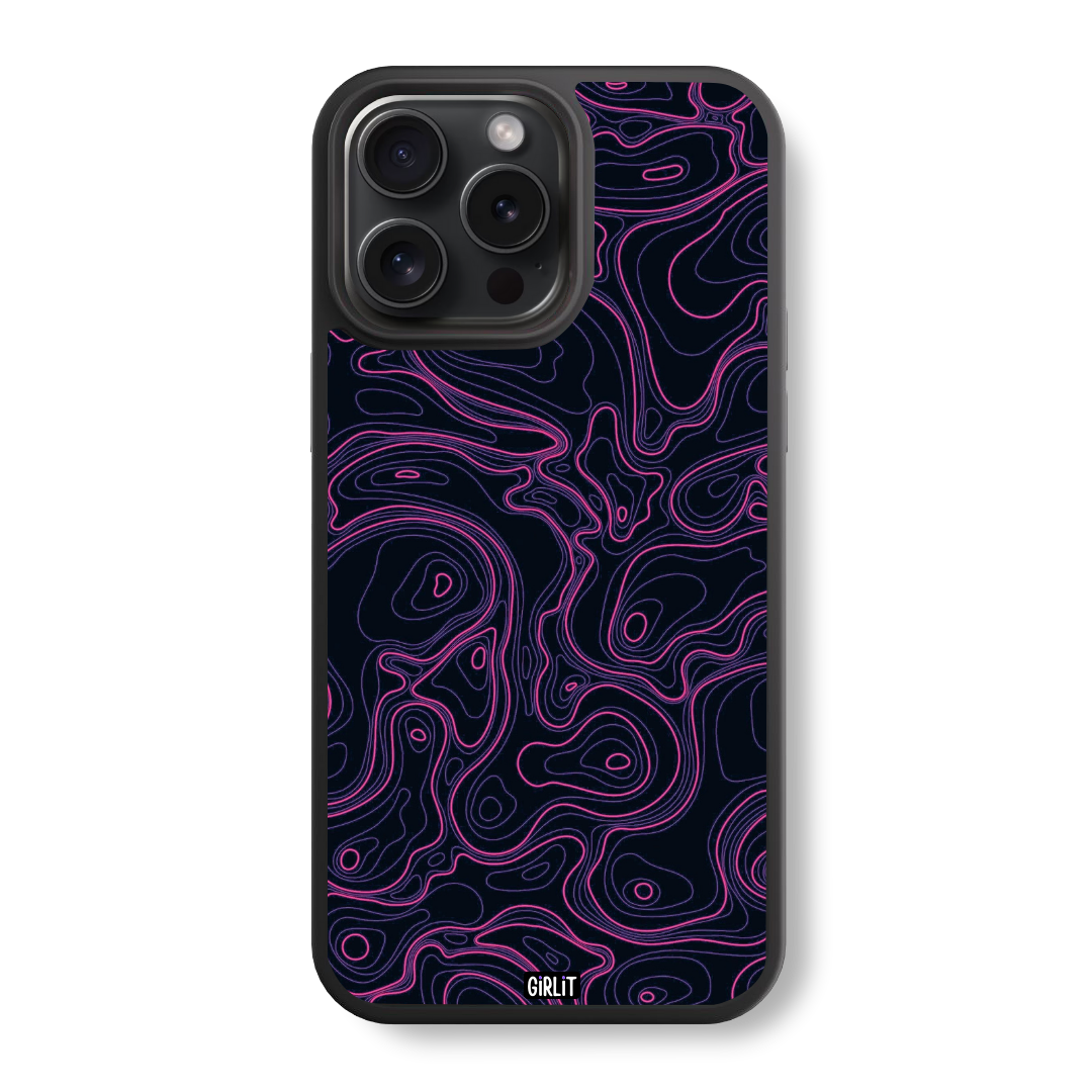 Neon Topo Glass Case