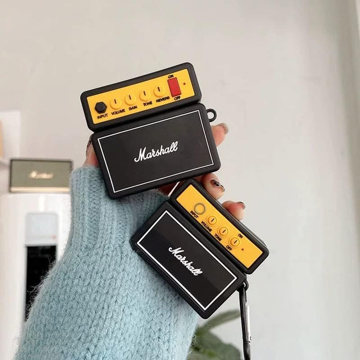 MARSHAL BLACK SILICONE AIRPODS CASE COVER FOR 1/2, 3 AND AIRPODS PRO