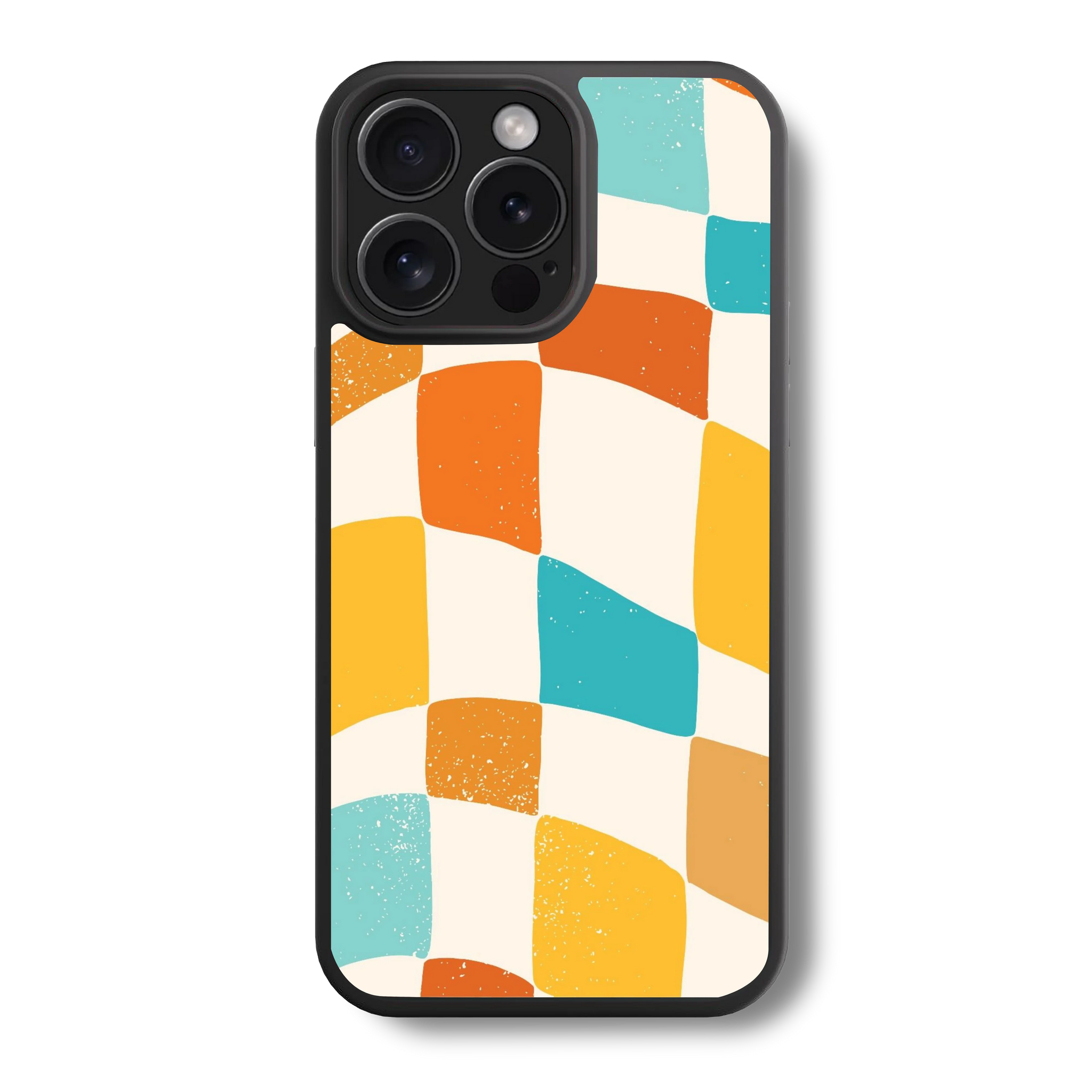 Pastel Colour Block Checkered Glass Case