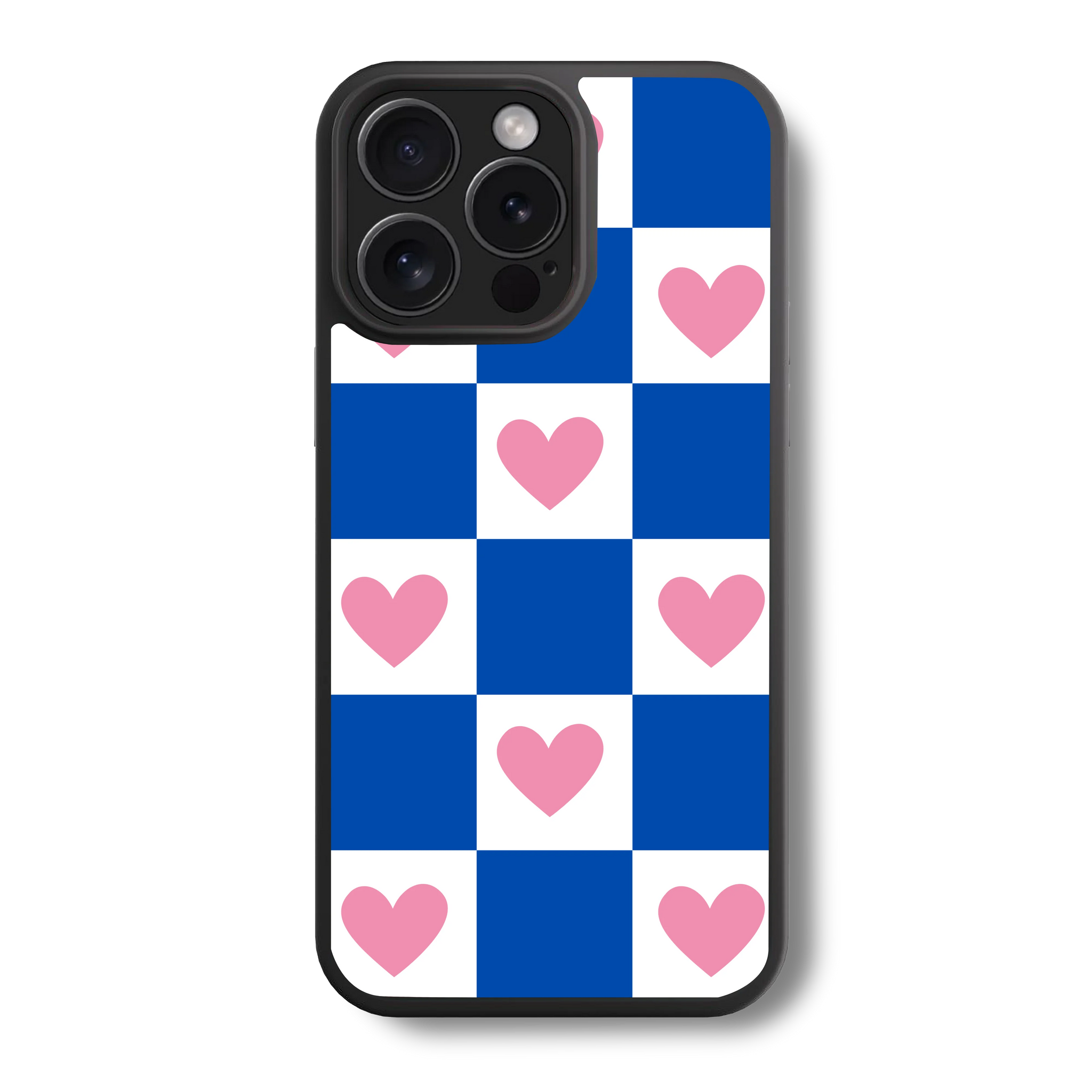 Pink and Blue Checker Glass Case