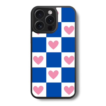 Pink and Blue Checker Glass Case