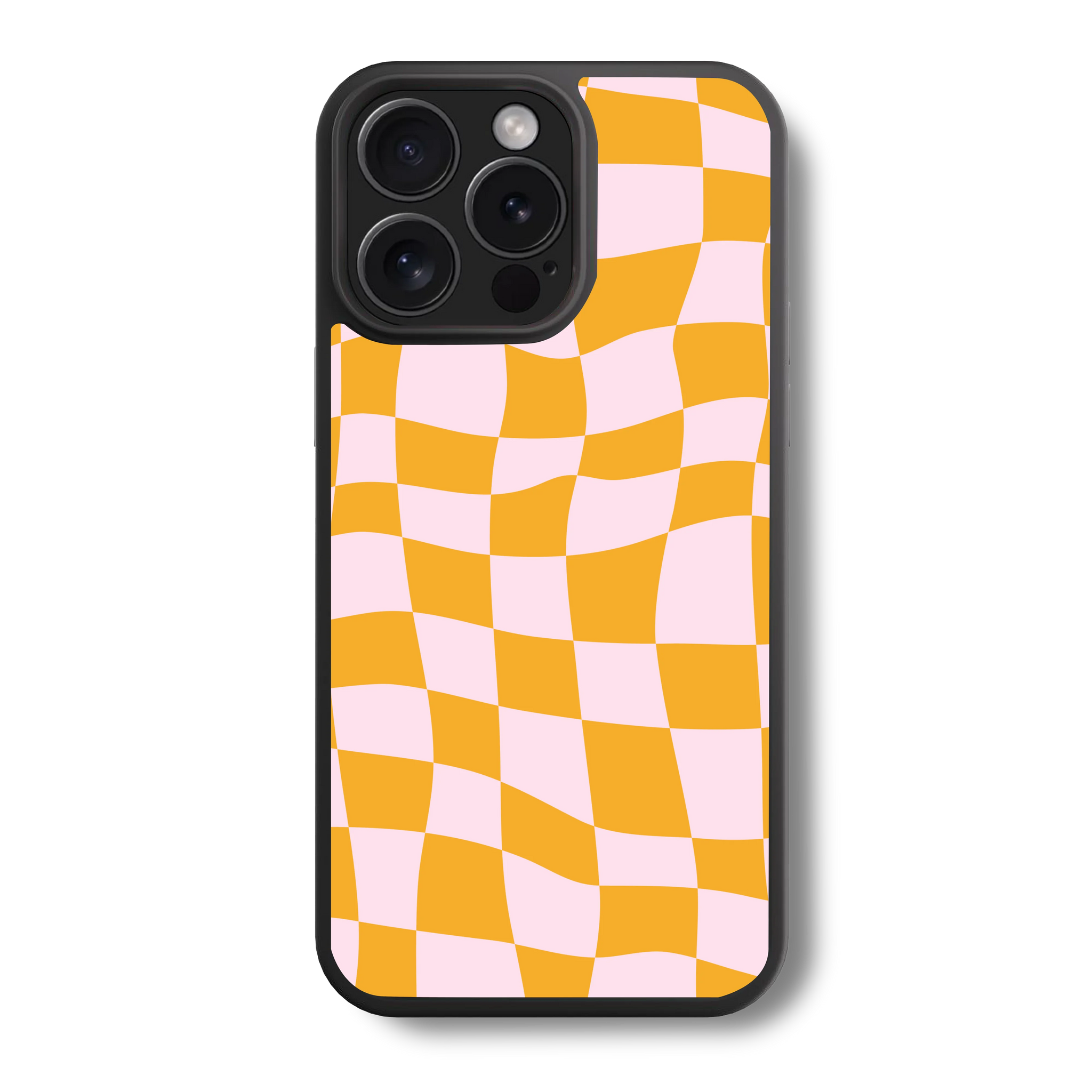 Yello Pink Checkered Glass Case