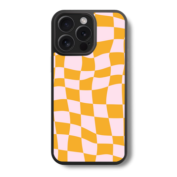 Yello Pink Checkered Glass Case