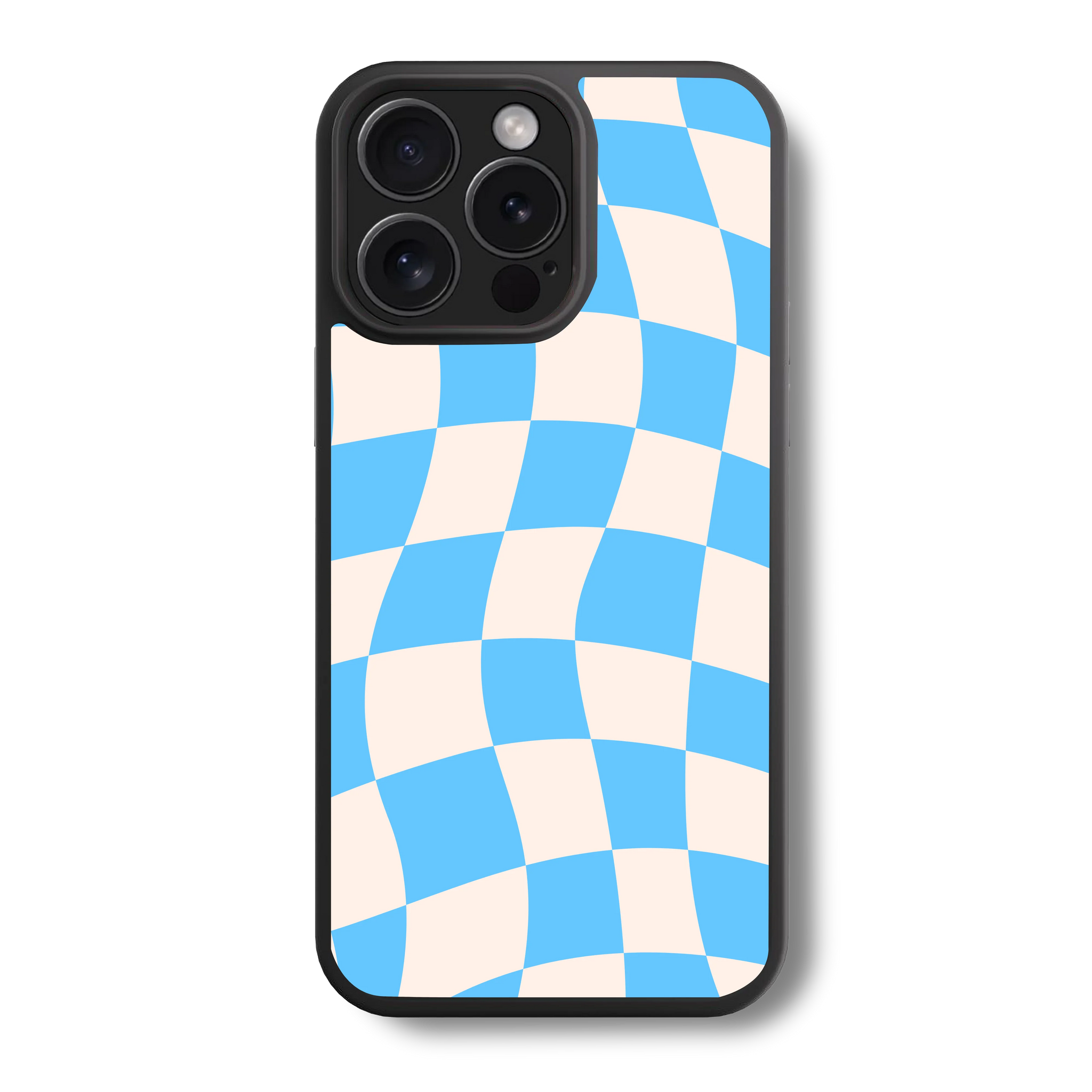 Chathams Blue Checkered Glass Case