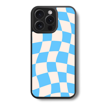 Chathams Blue Checkered Glass Case