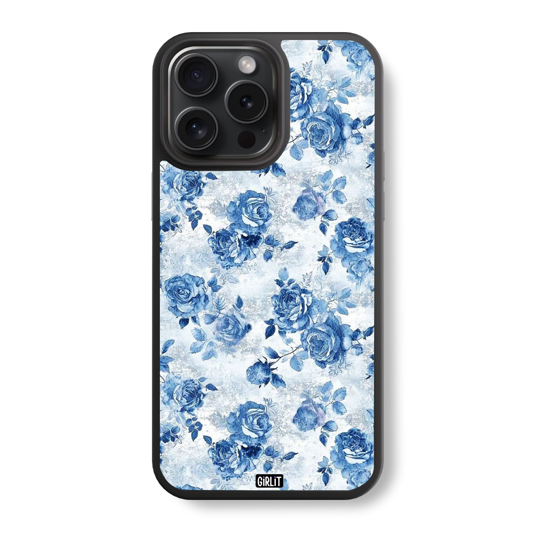 Porcelain Roses Glass Case