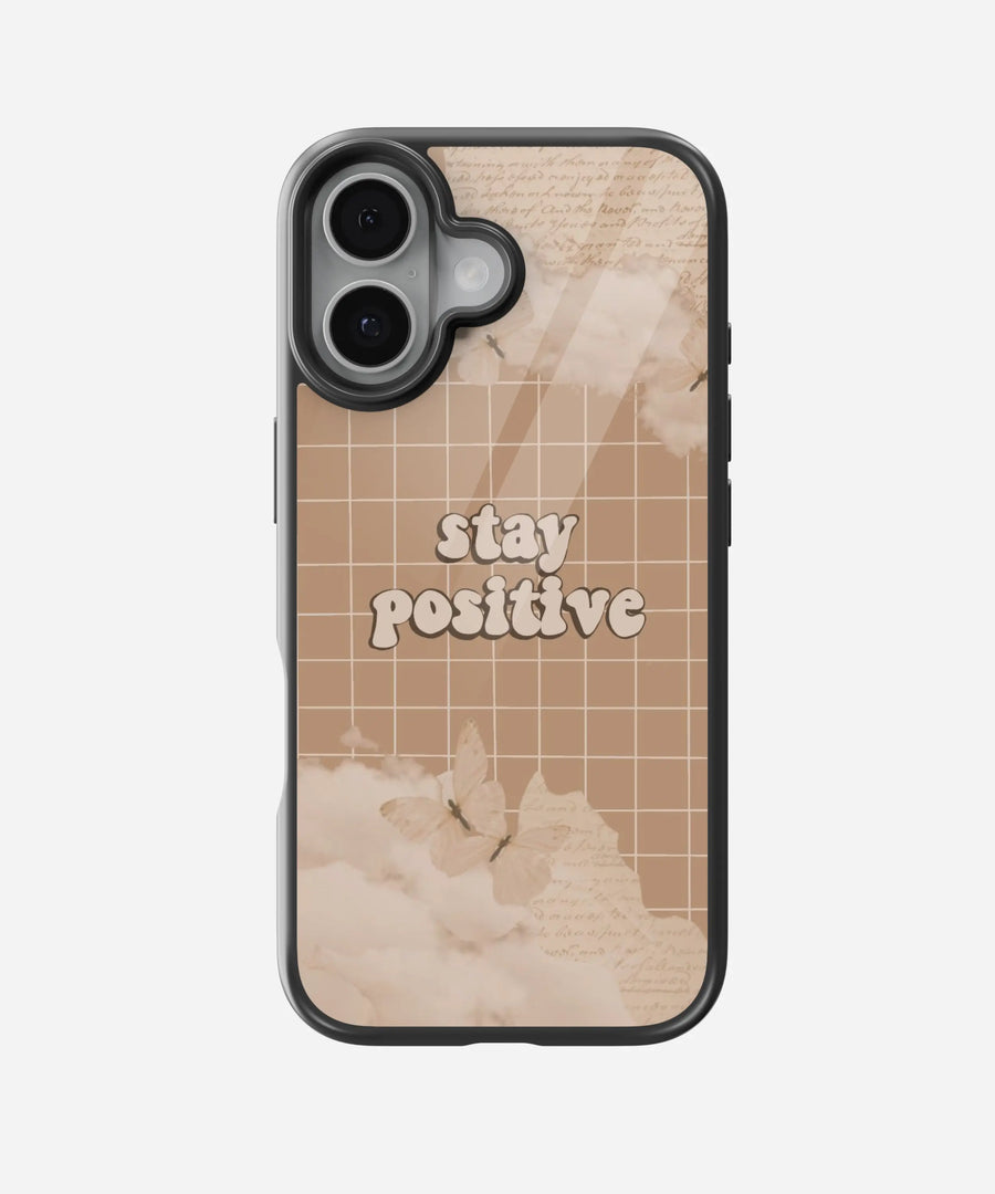Stay Positive Aesthetic Glass Phone Case