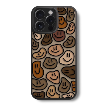 Brown Smiley Pattern Glass Case