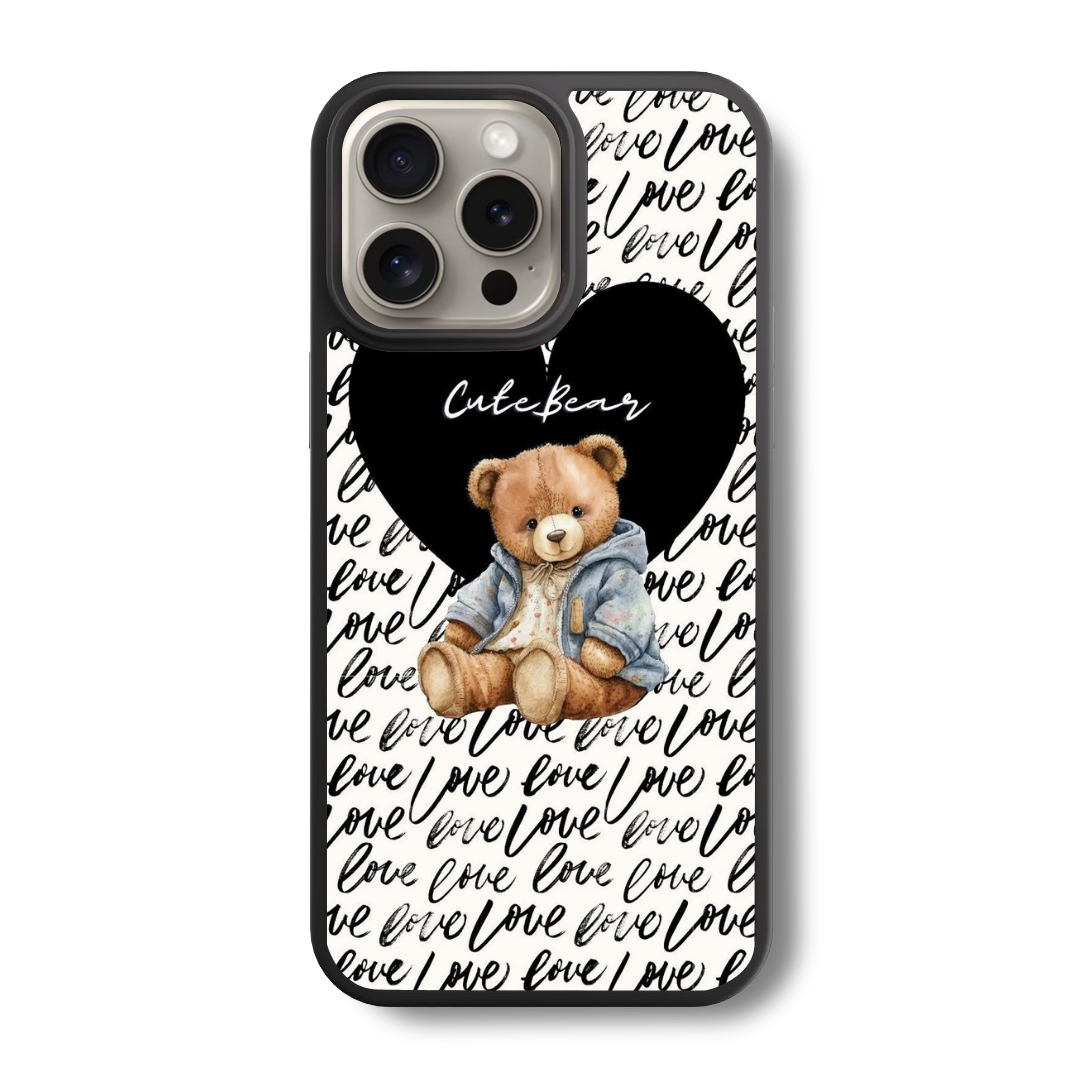 Heartfelt Cute Bear Glass Case