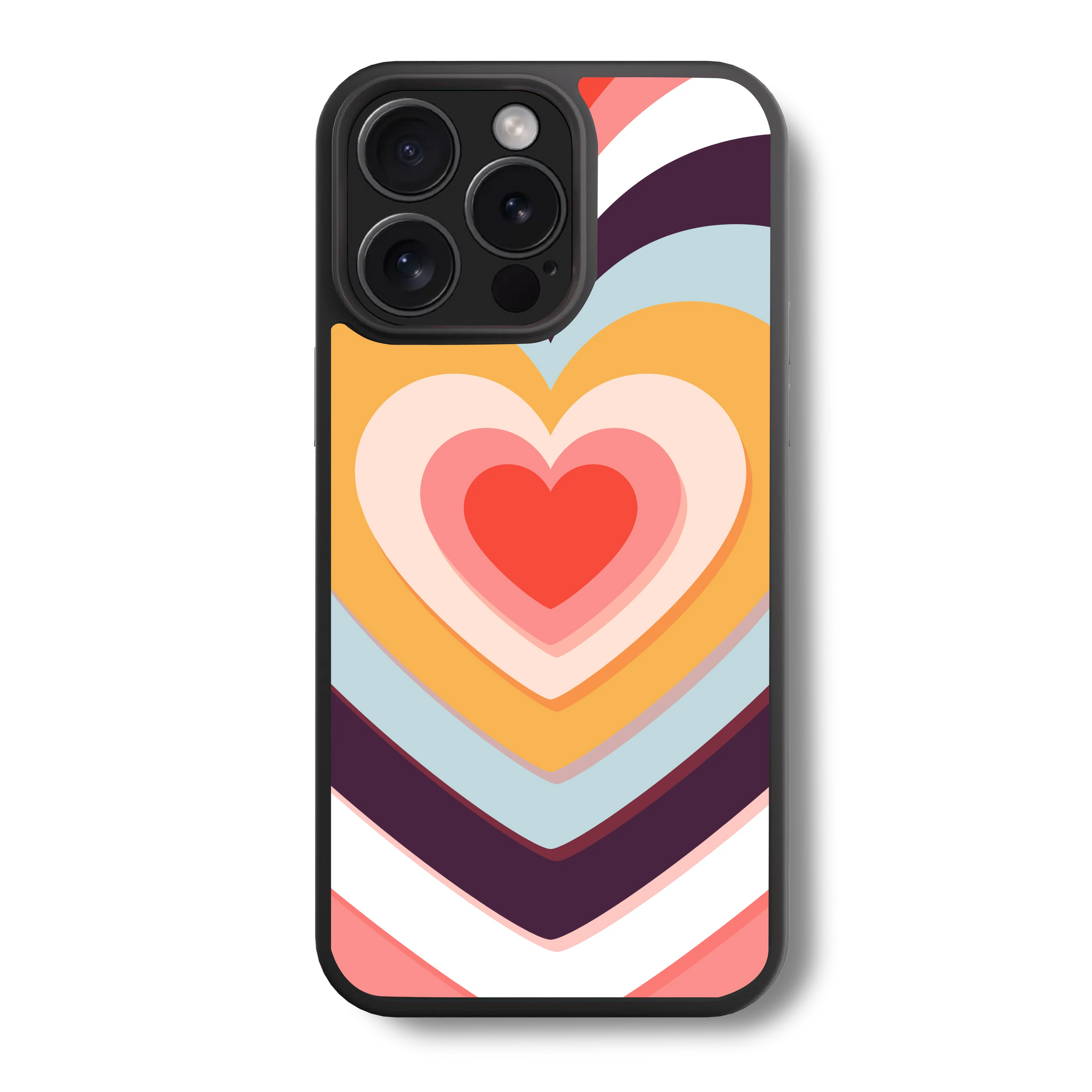 Striped Heart Design Hybrid Case