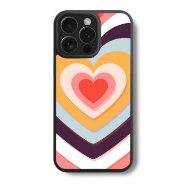 Striped Heart Design Hybrid Case