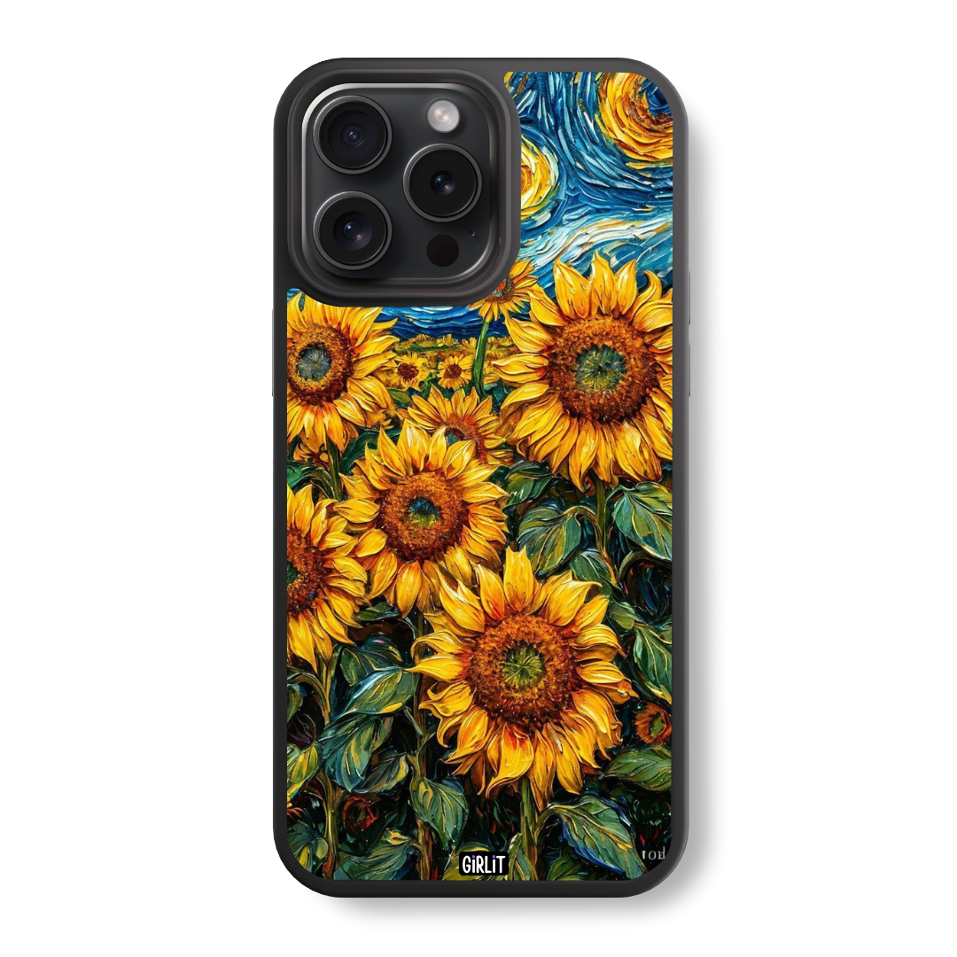 Starry Sunflower Serenade Glass Case