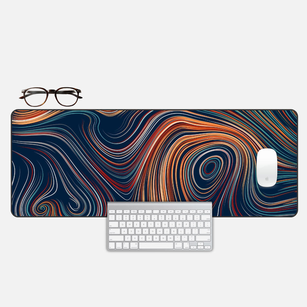 Golden Hour Topography Desk Mat and Gaming Mouse Pad