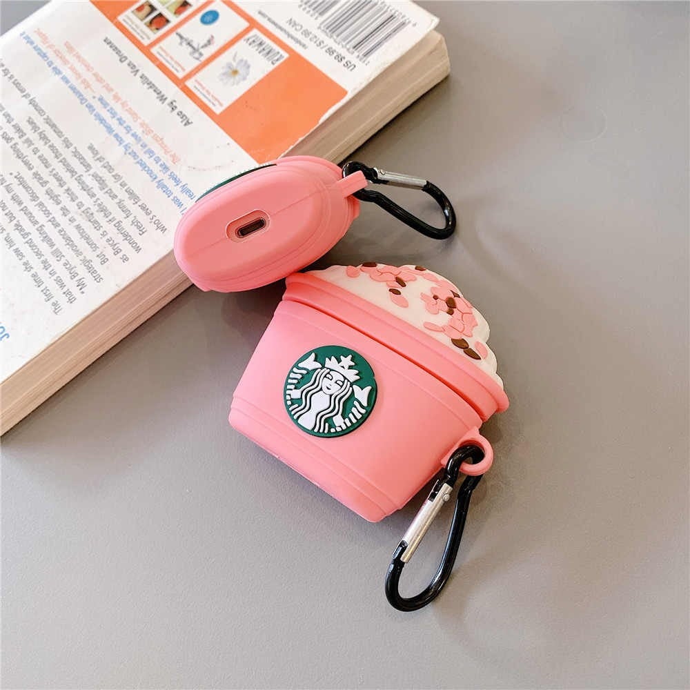 PINK COFFEE STAR-BUCKS TOUGH AIRPODS CASE COVER FOR 1/2, 3 AND AIRPODS PRO