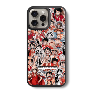 Luffy's Energetic Collage Glass Case