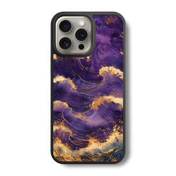 Purple Gold Wave  Glass Case