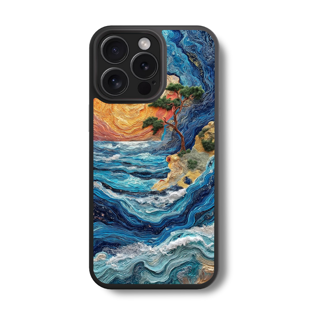 The Van Gogh Wave Glass Case