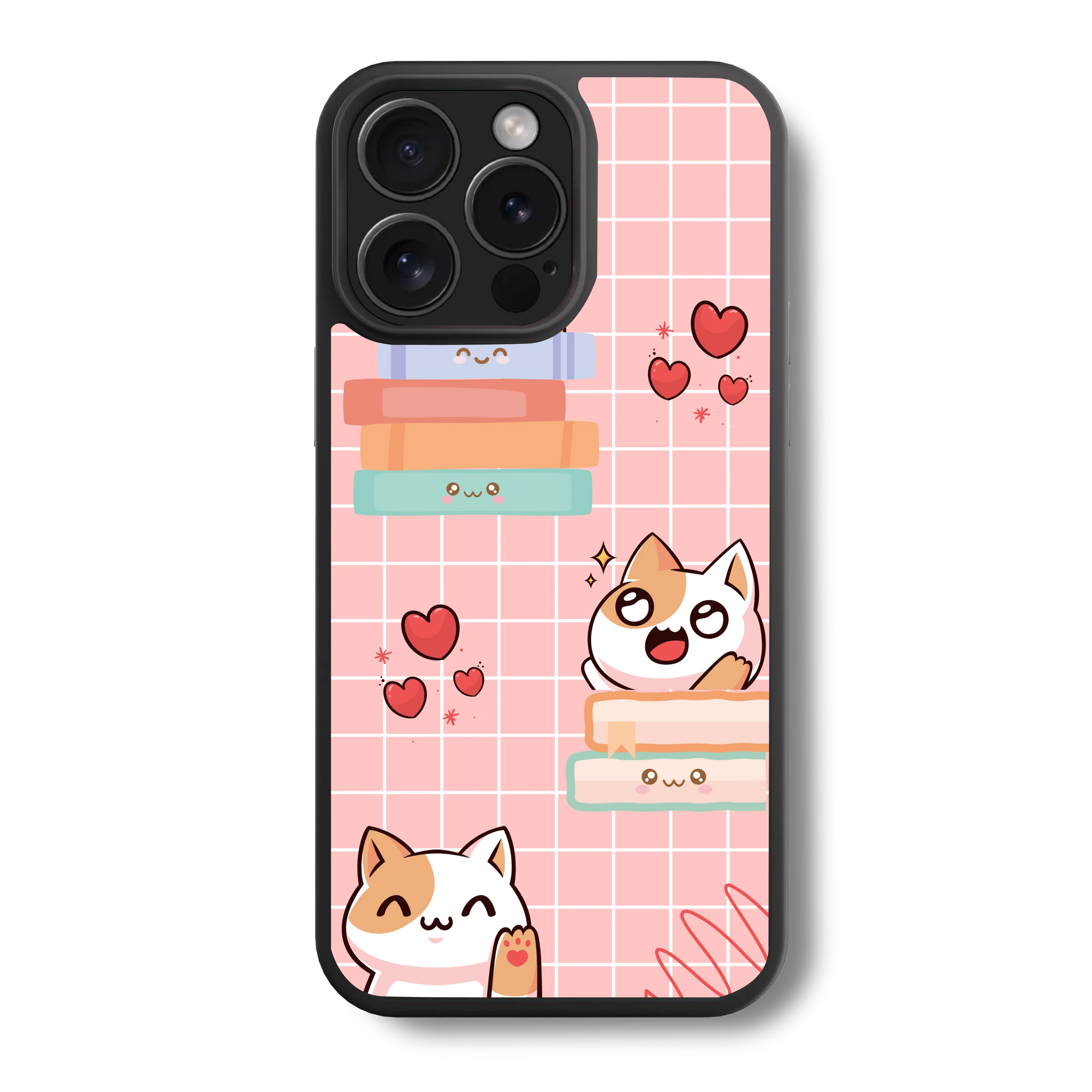 Cute Kitty Checkered Hybrid Case