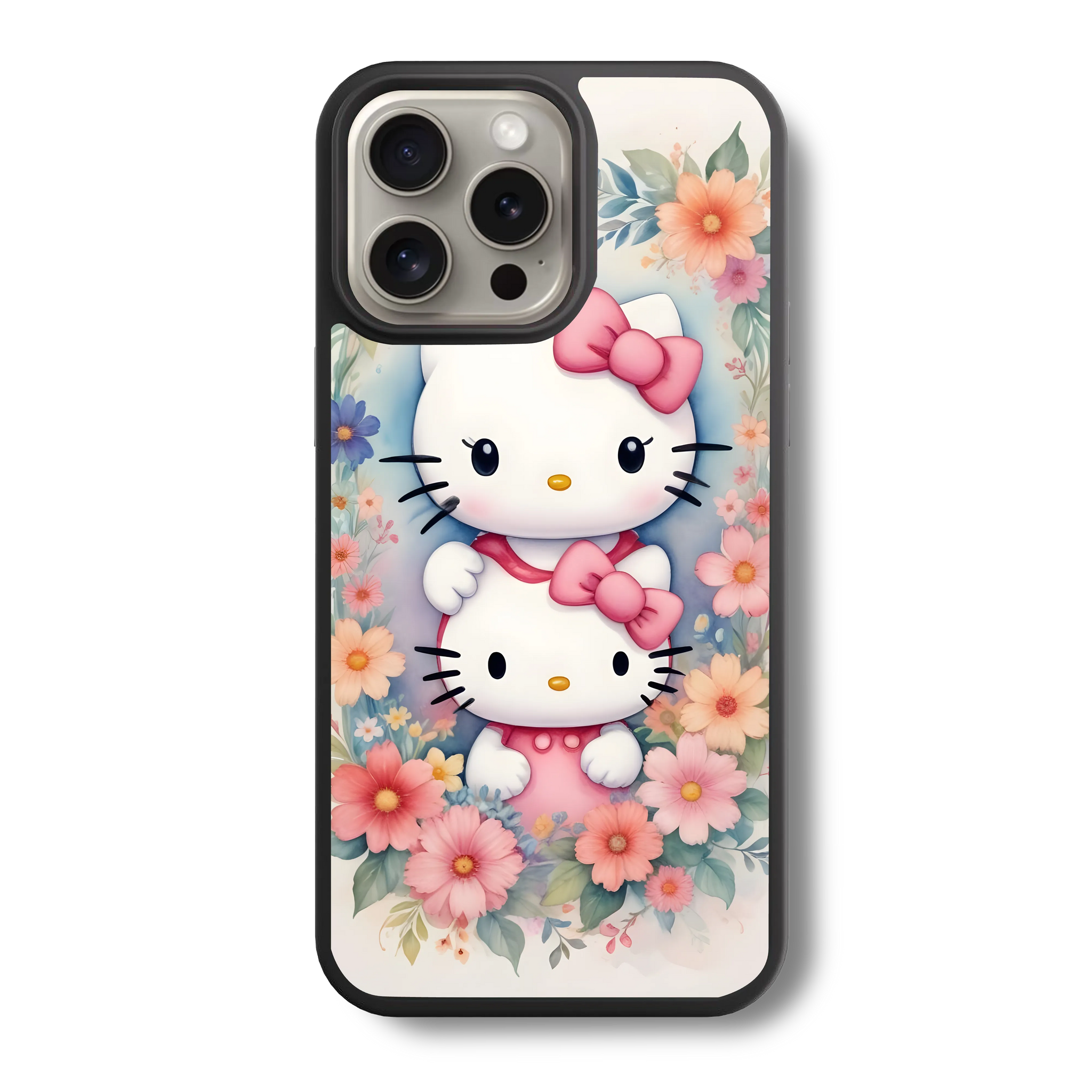 Hello Kitty Floral Family Glass Case