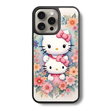 Hello Kitty Floral Family Glass Case