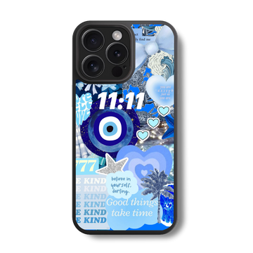 Ocean Blue Aesthetic Glass Case