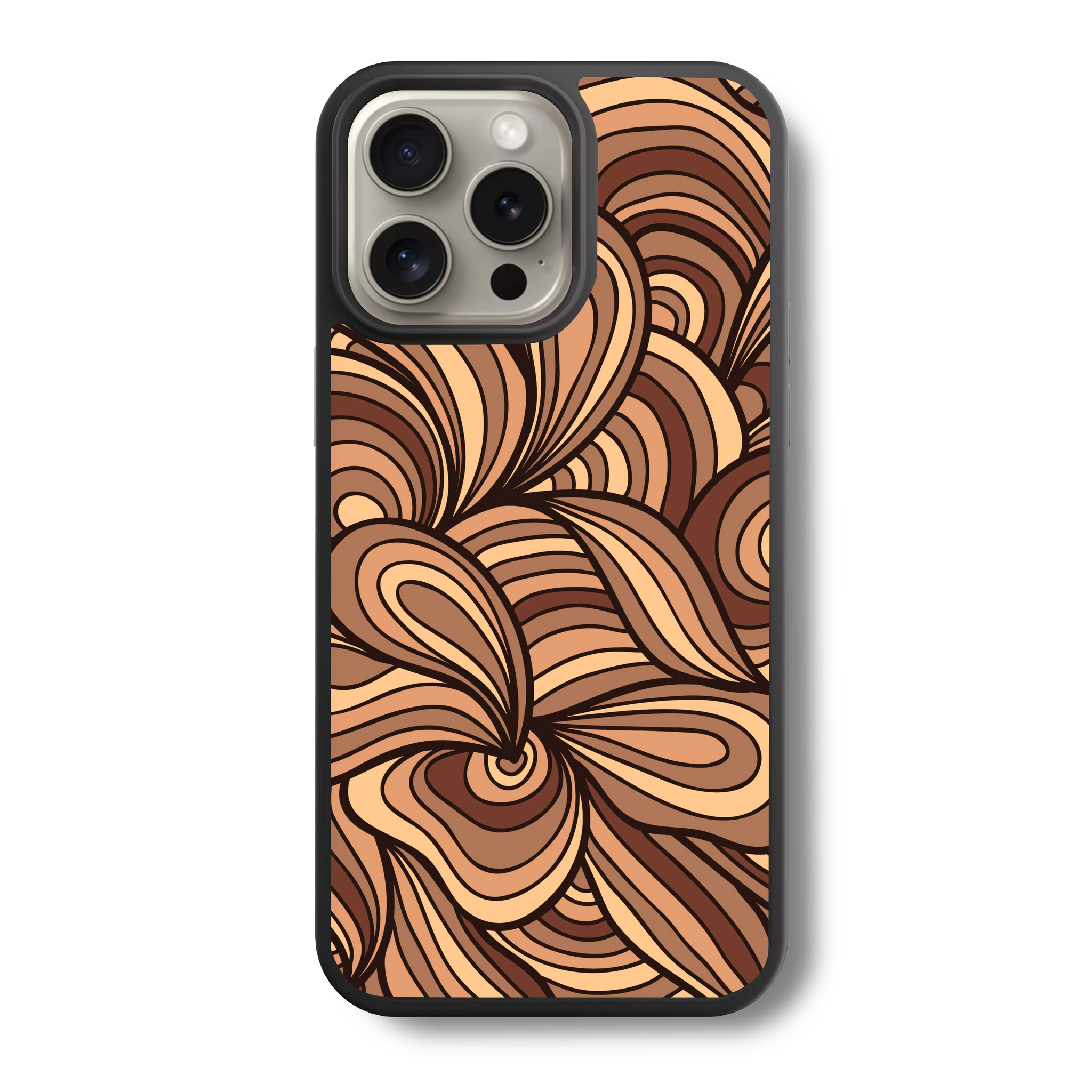 Woodgrain Waves Abstract Glass Case