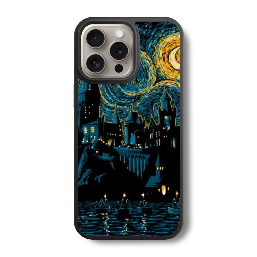 Hogwarts at Night Glass Case