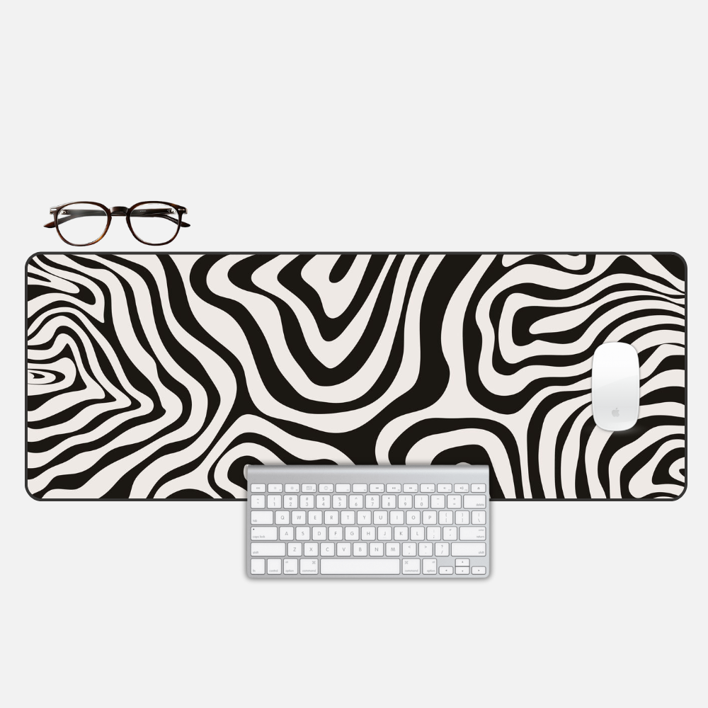 Warped Zebra Desk Mat and Gaming Mouse Pad