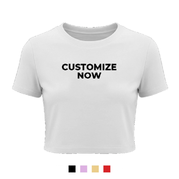 Customise Women’s Pure Cotton Crop Top Half Sleeve