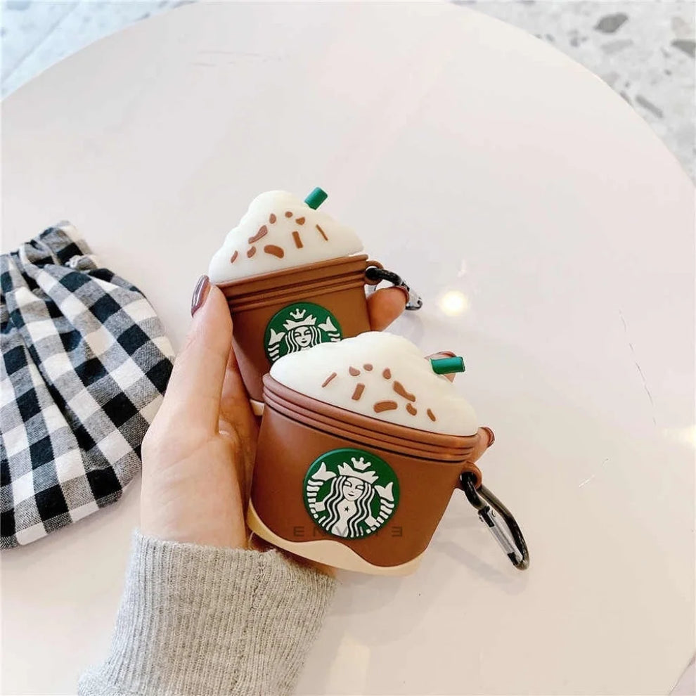 BROWN COFFEE STAR-BUCKS TOUGH AIRPODS CASE COVER FOR 1/2, 3 AND AIRPODS PRO